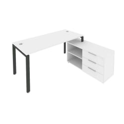 Рабочая станция на П-образном м/к с опорной тумбой правая Metal System Б.РС-СТС-2.4 Пр Белый/Антрацит