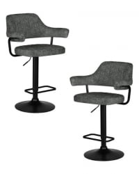 Стул барный DOBRIN CHARLY BLACK (серый твид (LEO11)) 2 шт