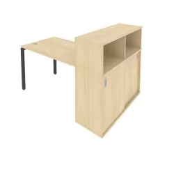 Рабочая станция с опорным шкафом-купе Метал Сйстем Б.РС-СШК-3.2 Акация/Антрацит / Metal System