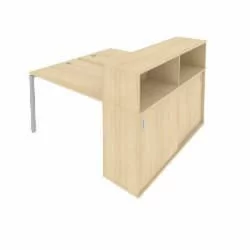 Рабочая станция с опорным шкафом-купе Metal System Б.РС-СШК-2.2 Акация/Серый