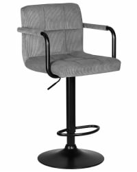 Стул барный ДОБРИН КРУГЕР АРМ БЛАCК (серый вельвет (ЛАР-Е2041-25)) / DOBRIN KRUGER ARM BLACK (LAR-E2041-25))