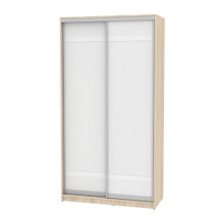 Белый шкаф-купе в прихожую B-220х120х60-3(ДСС-Белый-D9D9)