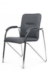 Стул Самба с мягкими подлокотниками СМБ-01Х Хром гальв. Серый / SMB-01H