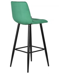 Стул барный DOBRIN NICOLE (черные матовые ножки, зелёный велюр (108-64)) 2 шт