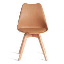 Мягкий стул TULIP (mod. 73-1) дерево/пластик/экокожа, 47,5x55x80 см, Бежевый (Latte)
