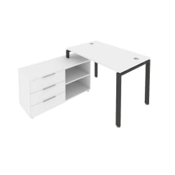 Рабочая станция на П-образном м/к с опорной тумбой левая Metal System Б.РС-СТС-2.2 Л Белый/Антрацит