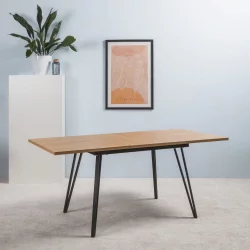 Большой обеденный стол Диего 120-160 Дуб Корбридж_БЕЛЫЙ