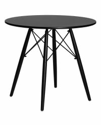Маленький обеденный стол DOBRIN CHELSEA 80 BLACK (столешница черная, основание черное)
