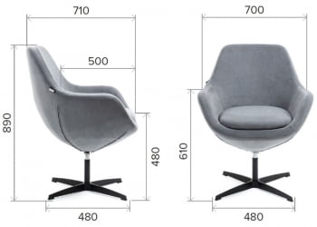 Обеденный стул Everprof Rocky Ткань Серый