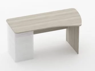 Стол эргономичный под встроенную тумбу Glassy 1.121.16Пр Дуб сантана светлый