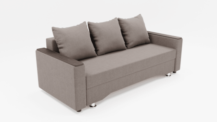 Диван Квадро-2 ПБ (ЗР) Цвет фасада: Серо коричневый; Тип: Прямой; Материал фасада: Металл/Велюр