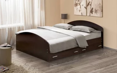 Кровать с ящиками на уголках №2 ЛДСП 1200*2000 Вишня Оксфорд