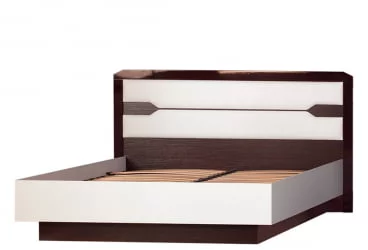 Кровать с изголовьем из ЛДСП Ронда №315 Венге Белый глянец