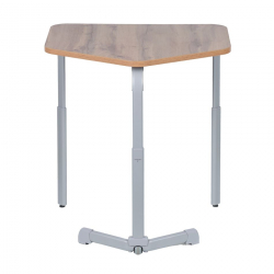 Парта одноместная трапеция (рост 3-7) Серый/Металл Серый