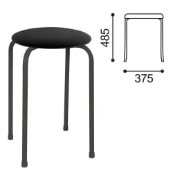 Стул РС01-Т011В кожзам Черный