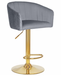Стул барный DOBRIN DARCY GOLD (серый велюр (1922-19))