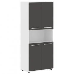 Шкаф с двумя комплектами глухих малых дверей ЕДИС ЕХCС 85.4 Мокко Белый Белый / EDIS EHCS