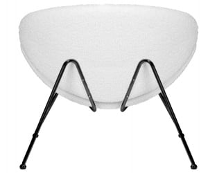 Кресло дизайнерское DOBRIN EMILY (белый (букле) ткань, черное основание)