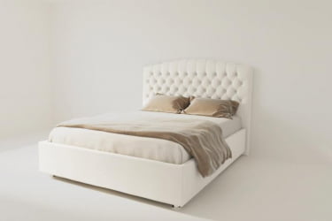 Мягкая интерьерная кровать "Берлин" без основания Цвет фасада: Белый; Цвет корпуса: Белый; Материал фасада: Искусственная кожа; Размер: 900х2000 мм; Спальное место: 900х2000 мм 