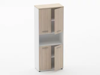 Шкаф 4 широкий закрытый с нишей Дека 10.19.121 Туя/Белый / Deka