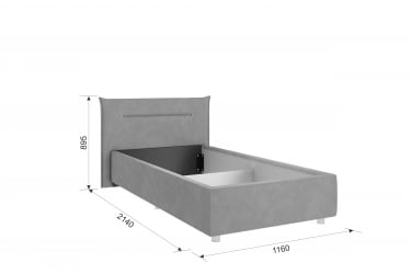 Кровать с мягким изголовьем Альба КМ0.9-16 графит (велюр)