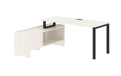 Стол с тумбой ЕДИС ЕУCТ 17614 Ясень Траун Черный / EDIS EUCT