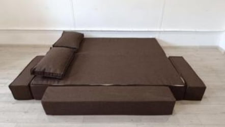 Диван прямой бескаркасный Хит (Berhouse) Цвет фасада: Грей; Тип: Прямой; Материал фасада: Рогожка