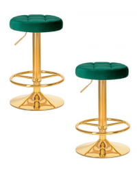 Табурет барный DOBRIN BRUNO GOLD (зеленый велюр (MJ9-88)) 2 шт