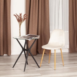 Кухонный стул BREEZE (mod. 4724) вельвет/металл, 44 х 53 х 87 см, Light beige (светло-бежевый) HLR1 / натуральный