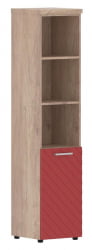 Шкаф колонка с глухой малой дверью и топом (правый) Torr LUX TLHC 42.5 R Дуб Каньон Красный