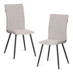 Стул La Rousse (2 шт. в упаковке) NEW, ткань рогожка, темно-серый, F68, 45х55х93 см