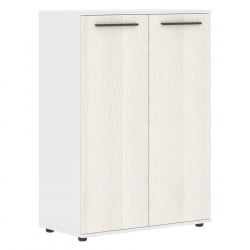 Шкаф с глухими средними дверьми ЕДИС ЕМCС 85.1 Ясень Траун Мокко Белый / EDIS EMCS