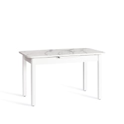 Стол ALIGERY ЛДСП/HPL/опора-массив березы , 130 х 75+30 х 75 см, Мрамор светлый/белый