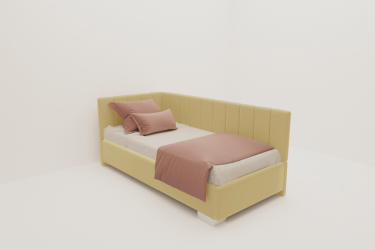 Подростковая кровать ТЕРРА БЕЗ ОСНОВАНИЯ (BERHOUSE) Цвет фасада: Желтая охра; Материал фасада: Металл/Велюр; Спальное место: 900х1900