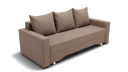 Диван Квадро-3 ППУ (ЗР) Цвет фасада: Светло коричневый; Тип: Прямой; Материал фасада: Металл/Велюр