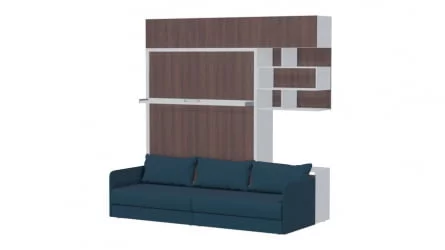 Диван Лайт К 1600 с полкой Белый Дуб Сантана Либерти 38