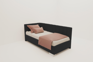 ДЕТСКАЯ МЯГКАЯ ИНТЕРЬЕРНАЯ КРОВАТЬ ТЕРРА С ПОДЪЕМНЫМ МЕХАНИЗМОМ (BERHOUSE) Цвет фасада: Серый; Материал фасада: Металл/Велюр; Спальное место: 1200х1900