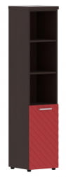 Шкаф колонка с глухой малой дверью и топом (правый) Torr LUX TLHC 42.5 R Венге Магия Красный