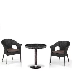 Кофейный комплект плетеной мебели T601/Y79A-W53 Brown 2Pcs