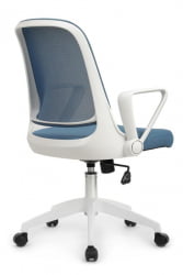 Кресло В-158 Белый Пластик/Синий / W-158