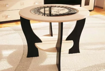 Журнальный стол №1 с круглым стеклом