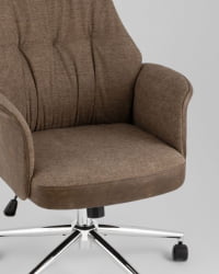 Кресло офисное TopChairs Neoma коричневый экокожа ткань