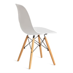 Кухонный стул CINDY (EAMES) (mod. 1801) дерево бук/металл/сиденье пластик, 45x51x82 см, White (белый)
