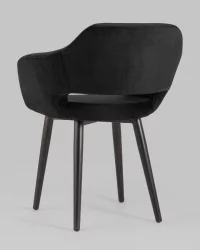 Стул с подлокотниками Саймон велюр Черный