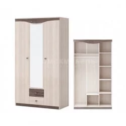 Шкаф 3-х дверный с 2-мя ящиками с зеркалом Ванесса Шк97