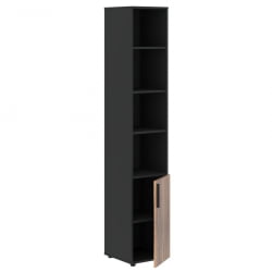 Шкаф-колонка с глухой малой дверью (правый) VELION VENEER VRHCS 40.5 R Американский орех Яшма черная