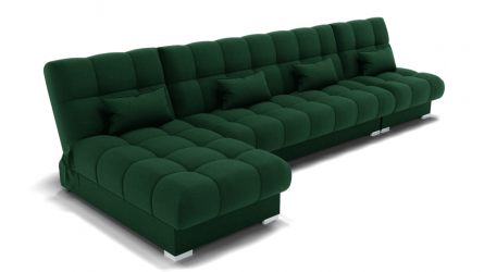 Диван Фиеста-3 угол левый/правый (ЗР) Цвет фасада: Зеленый; Тип: Левый/правый; Материал фасада: Металл/Велюр