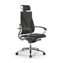 Кресло руководителя METTA Y 2DM B2-10K Комплект 1 Черное (с бежевой строчкой)