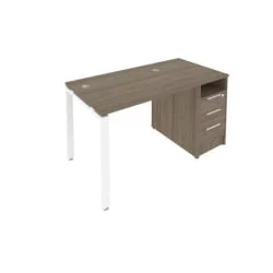 Рабочая станция с опорной тумбой Metal System Б.РС-СТП -1.1 Вяз/Белый