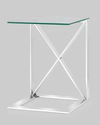 Журнальный стол КРОСС 40x40 Серебро